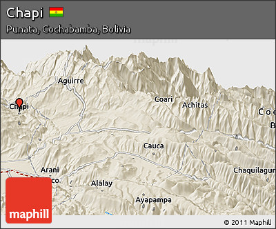 Shaded Relief Panoramic Map of Chapi
