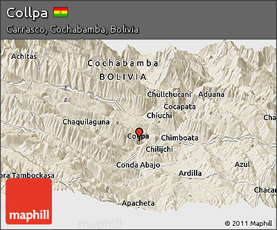 Shaded Relief Panoramic Map of Collpa
