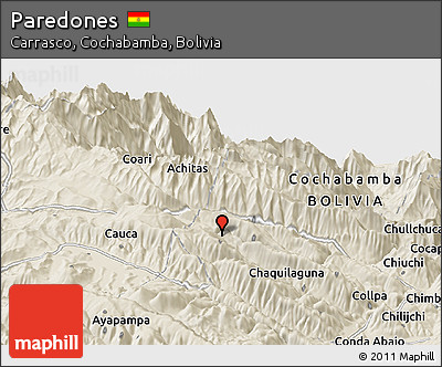 Shaded Relief Panoramic Map of Paredones