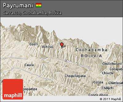 Shaded Relief Panoramic Map of Payrumani