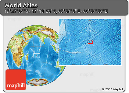 Physical Location Map of the Area around 17° 30' 31" S, 66° 22' 30" E
