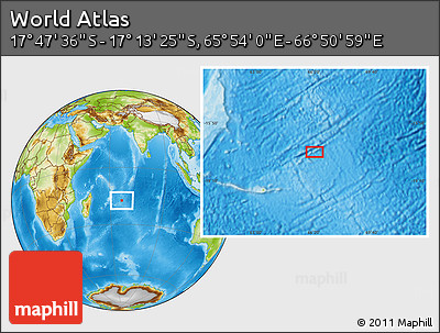 Physical Location Map of the Area around 17° 30' 31" S, 66° 22' 30" E