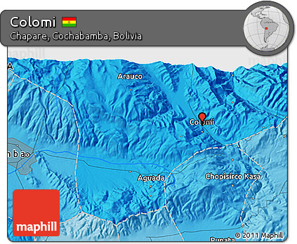 Political 3D Map of Colomi