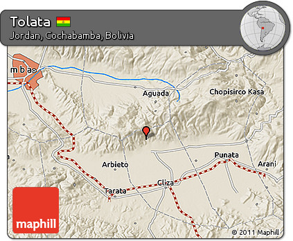 Shaded Relief 3D Map of Tolata