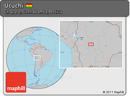 Gray Location Map of Ucuchi