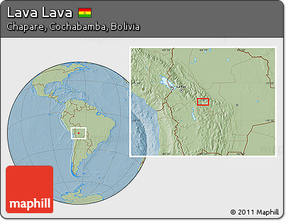Savanna Style Location Map of Lava Lava, hill shading