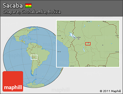 Savanna Style Location Map of Sacaba