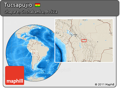 Shaded Relief Location Map of Tucsapujio