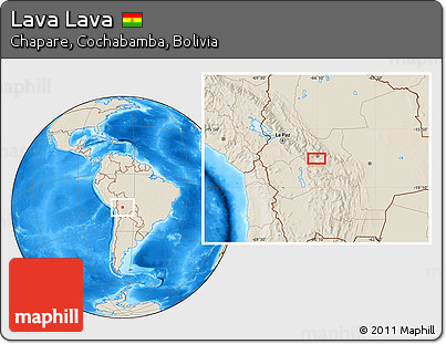 Shaded Relief Location Map of Lava Lava
