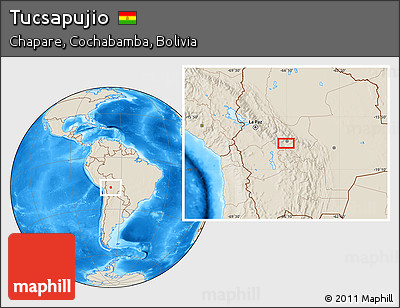 Shaded Relief Location Map of Tucsapujio