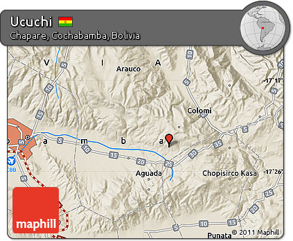 Shaded Relief Map of Ucuchi