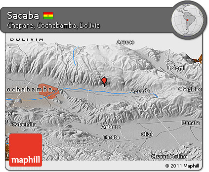 Physical Panoramic Map of Sacaba
