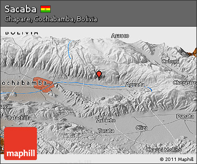 Physical Panoramic Map of Sacaba