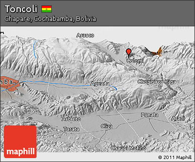 Physical Panoramic Map of Toncoli