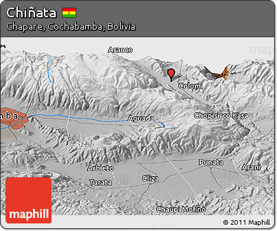 Physical Panoramic Map of Chiñata