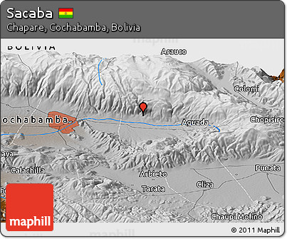 Physical Panoramic Map of Sacaba