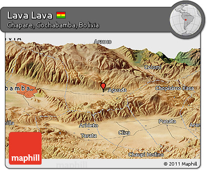 Satellite Panoramic Map of Lava Lava