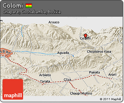 Shaded Relief Panoramic Map of Colomi