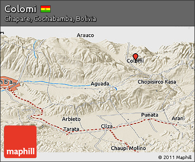 Shaded Relief Panoramic Map of Colomi