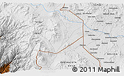 Physical 3D Map of the area around 17° 30' 31" S, 69° 37' 30" W