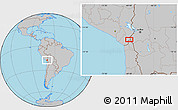 Gray Location Map of the area around 17° 30' 31" S, 69° 37' 30" W