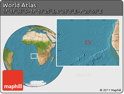 Satellite Location Map of the Area around 17° 30' 31" S, 6° 52' 30" E