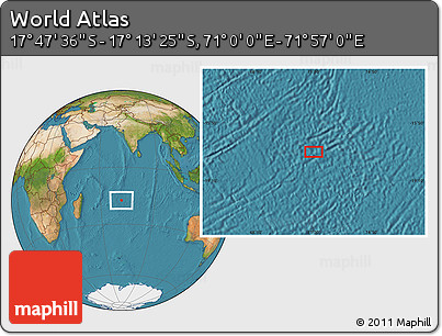 Satellite Location Map of the Area around 17° 30' 31" S, 71° 28' 29" E