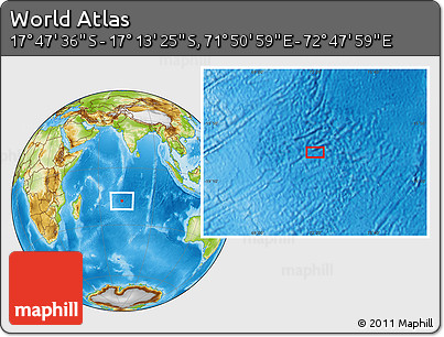 Physical Location Map of the Area around 17° 30' 31" S, 72° 19' 29" E