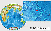 Physical Location Map of the area around 17° 30' 31" S, 72° 19' 29" E
