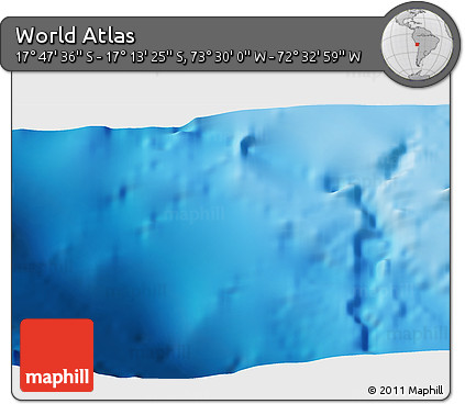 Physical 3D Map of the Area around 17° 30' 31" S, 73° 1' 30" W