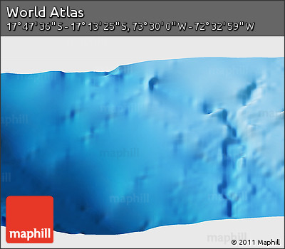 Physical 3D Map of the Area around 17° 30' 31" S, 73° 1' 30" W
