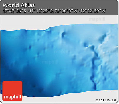 Physical 3D Map of the Area around 17° 30' 31" S, 73° 1' 30" W