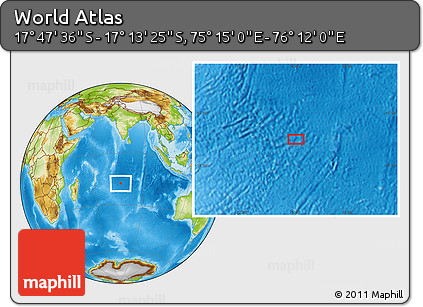 Physical Location Map of the Area around 17° 30' 31" S, 75° 43' 29" E
