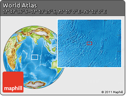 Physical Location Map of the Area around 17° 30' 31" S, 75° 43' 29" E