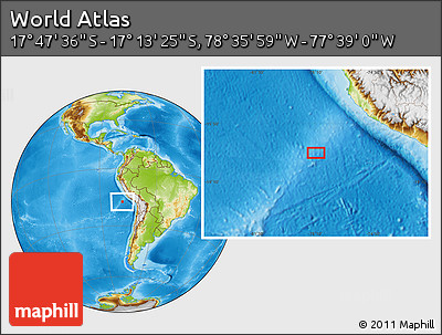 Physical Location Map of the Area around 17° 30' 31" S, 78° 7' 30" W