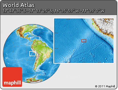 Physical Location Map of the Area around 17° 30' 31" S, 78° 7' 30" W