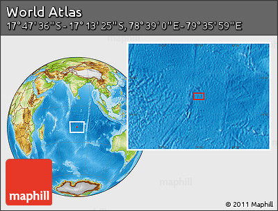Physical Location Map of the Area around 17° 30' 31" S, 79° 7' 30" E