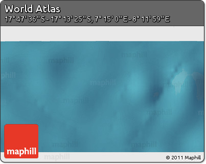 Satellite 3D Map of the Area around 17° 30' 31" S, 7° 43' 29" E
