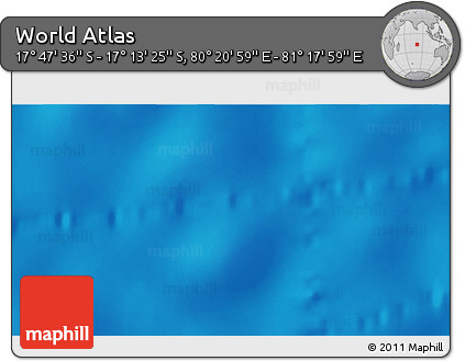 Physical 3D Map of the Area around 17° 30' 31" S, 80° 49' 29" E