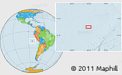 Political Location Map of the area around 17° 30' 31" S, 83° 13' 29" W