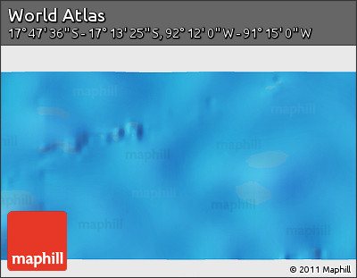 Physical 3D Map of the Area around 17° 30' 31" S, 91° 43' 29" W