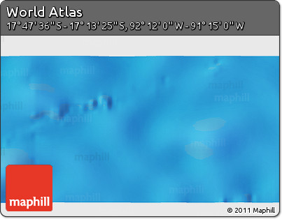 Physical 3D Map of the Area around 17° 30' 31" S, 91° 43' 29" W