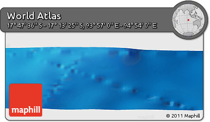 Shaded Relief Panoramic Map of the Area around 17° 30' 31" S, 94° 25' 30" E