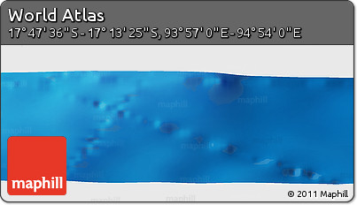 Shaded Relief Panoramic Map of the Area around 17° 30' 31" S, 94° 25' 30" E