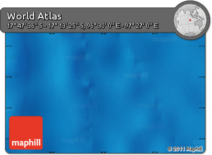 Physical Map of the Area around 17° 30' 31" S, 96° 58' 29" E