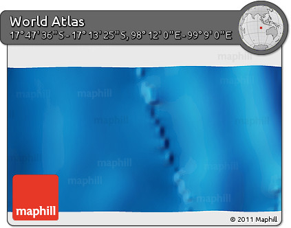 Physical 3D Map of the Area around 17° 30' 31" S, 98° 40' 30" E