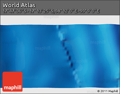 Physical 3D Map of the Area around 17° 30' 31" S, 98° 40' 30" E