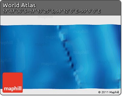 Physical 3D Map of the Area around 17° 30' 31" S, 98° 40' 30" E