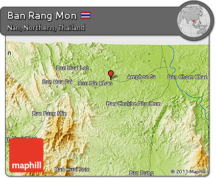 Physical 3D Map of Ban Rang Mon