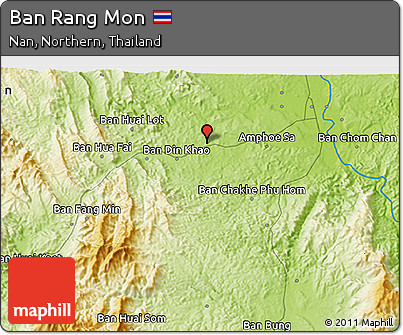 Physical 3D Map of Ban Rang Mon